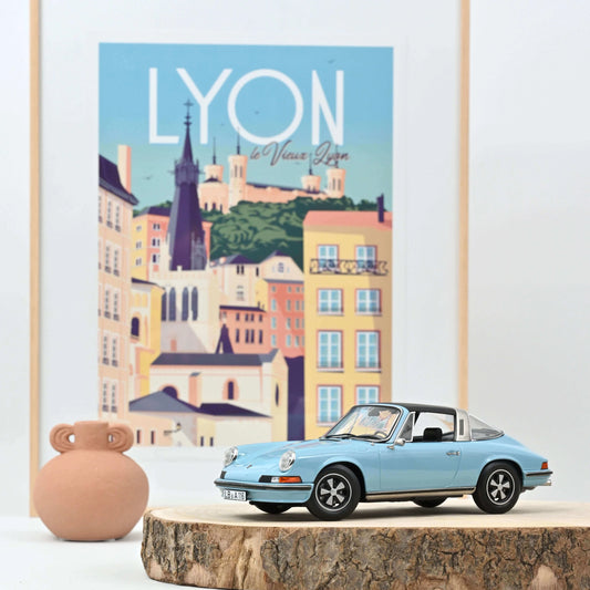 Porsche 911 S Targa 1973 Light Blue – Die‑Cast Norev