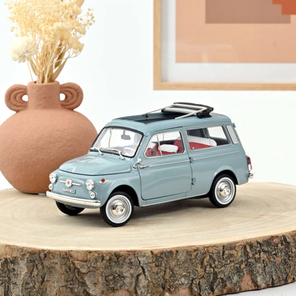 Fiat 500 Giardiniera 1964 Cenere Blue – Die‑Cast Norev