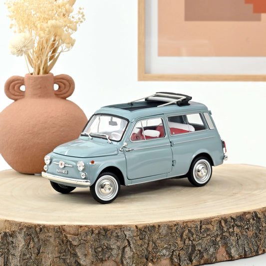 Fiat 500 Giardiniera 1964 Cenere Blue – Die‑Cast Norev