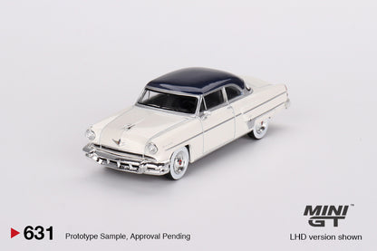 Lincoln Capri 1954 – Arctic White / Atlantic Blue – MiniGT