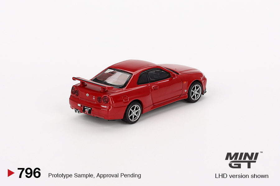 Nissan Skyline GT-R (R34) V-Spec Active Red Mini GT 1:64