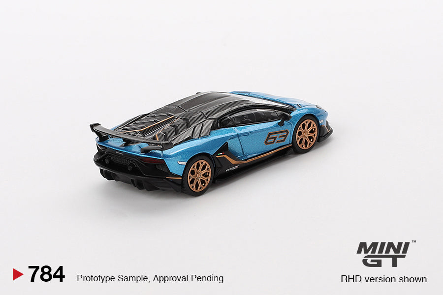 Lamborghini Aventador SVJ 63 – Blu Aegir – 1:64 – Mini GT