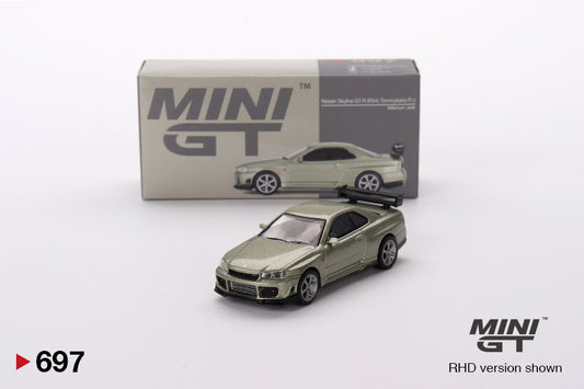 Nissan Skyline GT-R (R34) Tommykaira R-z – Millenium Jade – 1:64 – Mini GT