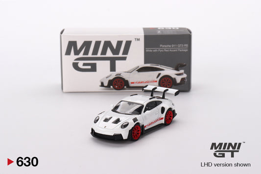 Porsche 911 (992) GT3 RS – White with Pyro Red Accent Package – MiniGT
