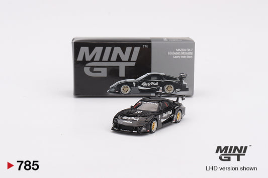 Mazda RX-7 LB-Super Silhouette Liberty Walk – Black – 1:64 – Mini GT