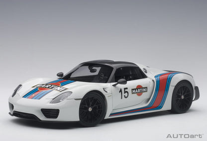 Porsche 918 Spyder Weissach Package – 2013 – White & Martini Livery – AUTOart