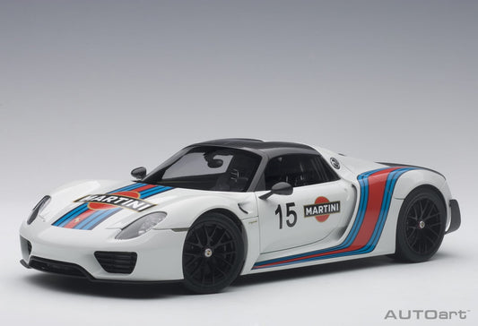 Porsche 918 Spyder Weissach Package – 2013 – White & Martini Livery – AUTOart