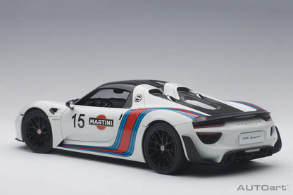 Porsche 918 Spyder Weissach Package – 2013 – White & Martini Livery – AUTOart