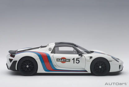 Porsche 918 Spyder Weissach Package – 2013 – White & Martini Livery – AUTOart