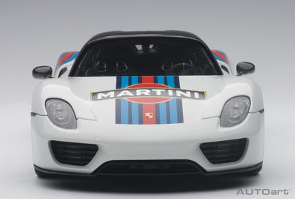 Porsche 918 Spyder Weissach Package – 2013 – White & Martini Livery – AUTOart