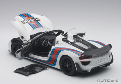 Porsche 918 Spyder Weissach Package – 2013 – White & Martini Livery – AUTOart