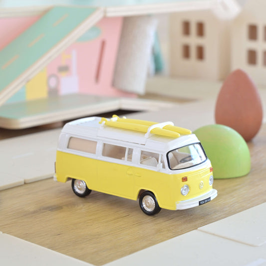 VW T2b Camper Van 1973 – Yellow/White – Norev Jet‑Car