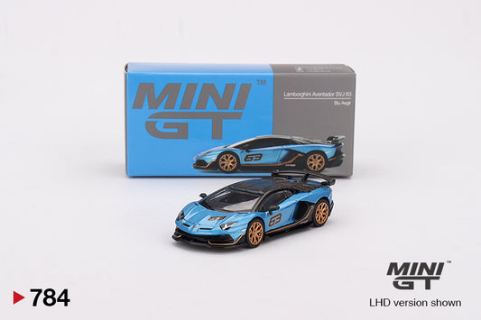 Lamborghini Aventador SVJ 63 – Blu Aegir – 1:64 – Mini GT