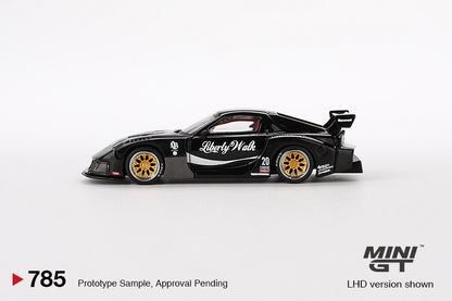 Mazda RX-7 LB-Super Silhouette Liberty Walk – Black – 1:64 – Mini GT