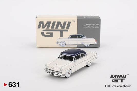 Lincoln Capri 1954 – Arctic White / Atlantic Blue – MiniGT