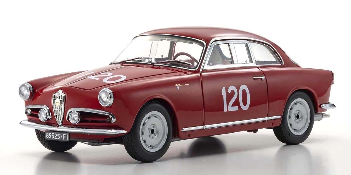 Prednji pogled Alfa Romeo Giuletta SV Mille Miglia 1956 metalnog autića