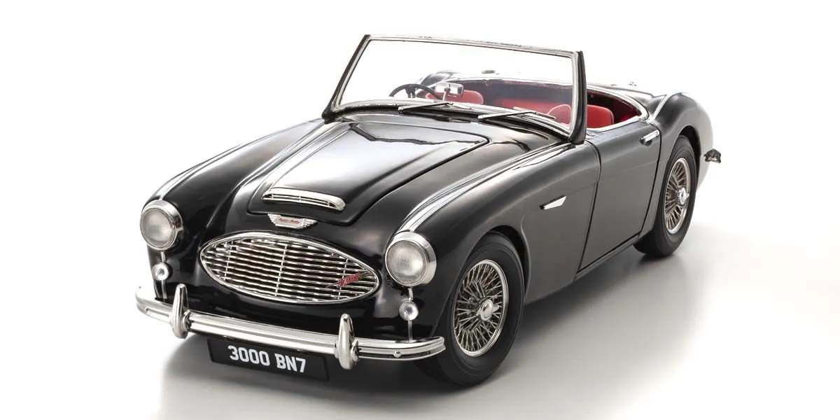 Pogled odozgo - Austin Healey 3000 BN7 Black u razmeri 1/18