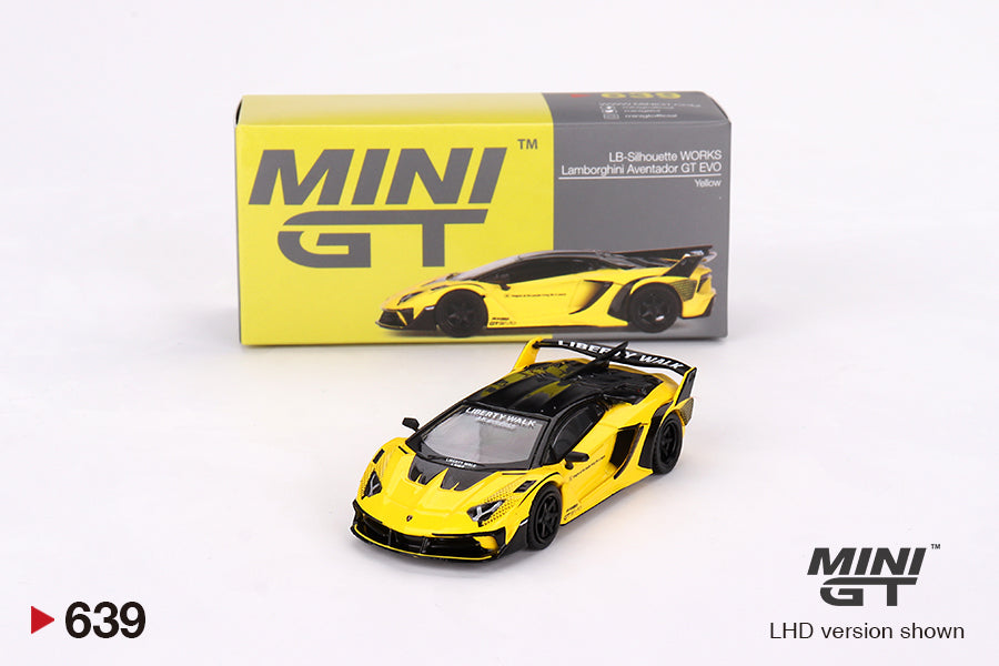 Lamborghini LB-Silhouette WORKS Aventador GT EVO – Yellow – MiniGT