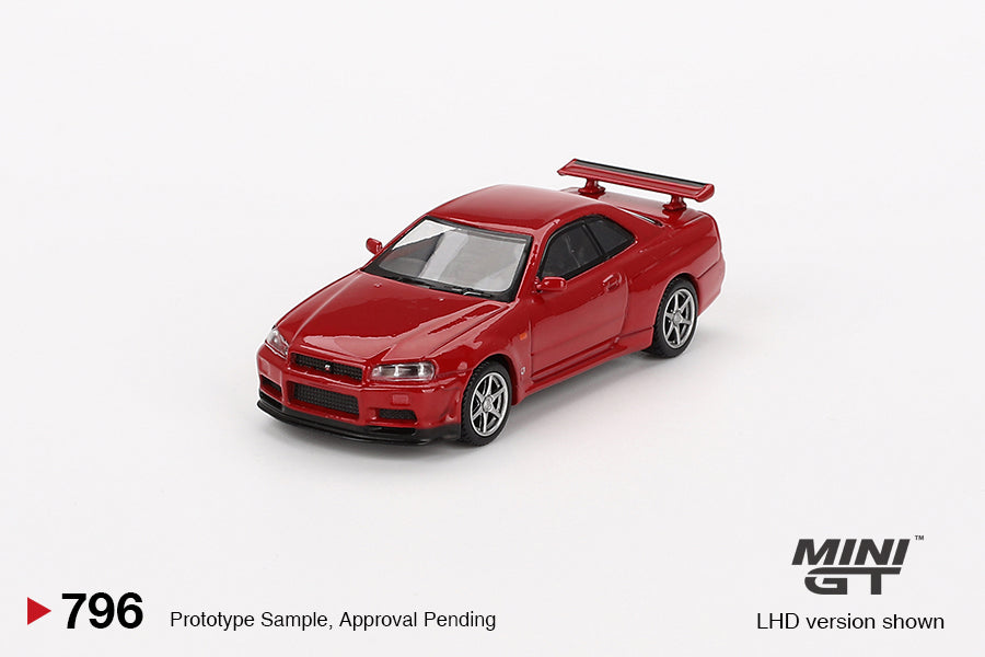 Nissan Skyline GT-R R34 V-Spec Active Red 1:64 Mini GT