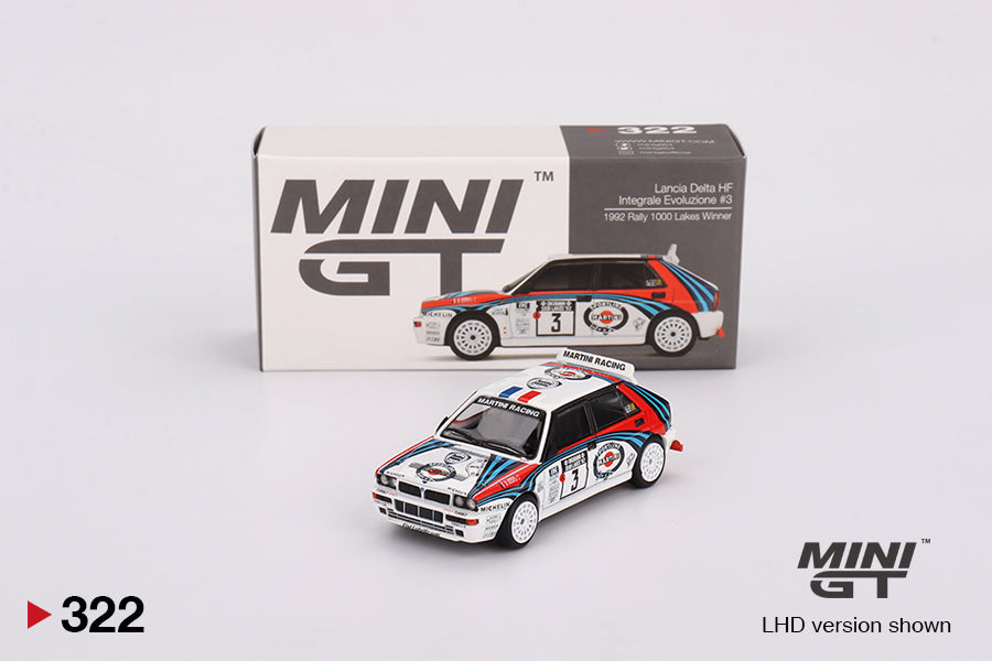 Lancia Delta HF Integrale Evoluzione – 1992 – Rally 1000 Lakes Winner #3 – 1:64 – MiniGT