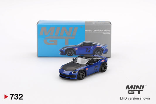 Nissan Z LB★NATION WORKS – Seiran Blue – 1:64 – Mini GT