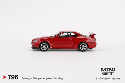 Nissan Skyline GT-R R34 V-Spec Active Red 1:64 Mini GT