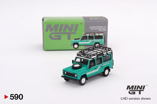 Land Rover Defender 110 County Station Wagon 1985 – Trident Green – MiniGT