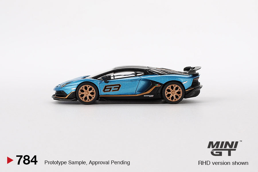 Lamborghini Aventador SVJ 63 – Blu Aegir – 1:64 – Mini GT