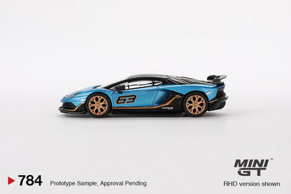 Lamborghini Aventador SVJ 63 – Blu Aegir – 1:64 – Mini GT