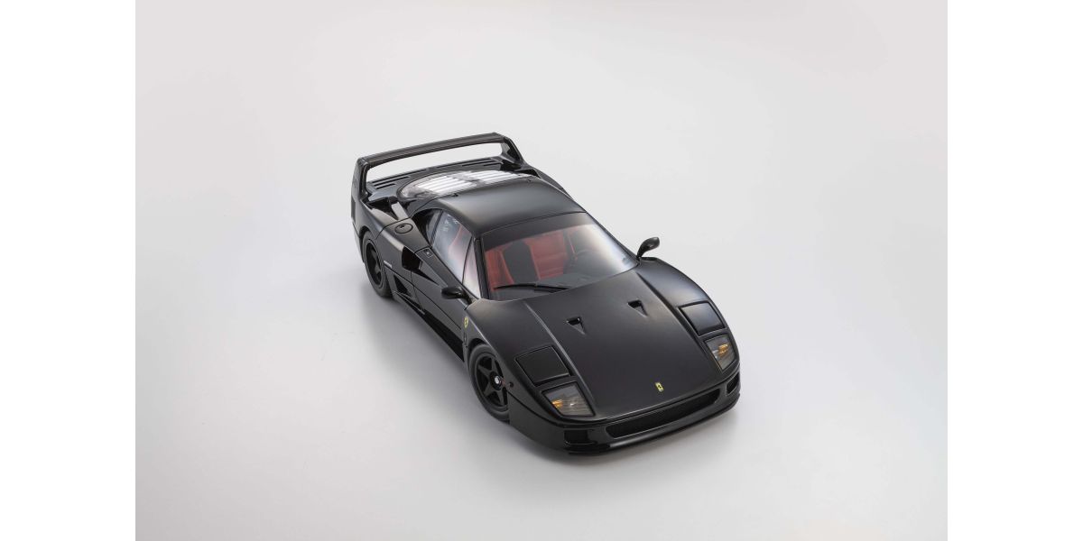 Prednji pogled odozgo Ferrari F40 Black 1987