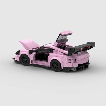 Porsche GT3RS Pink autić na sklapanje - pogled sa zadnje strane