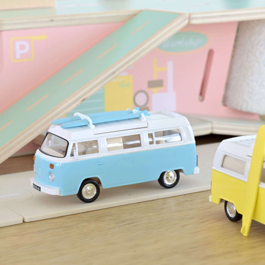 VW T2b Camper Van 1973 – Light Blue – Norev Jet‑Car