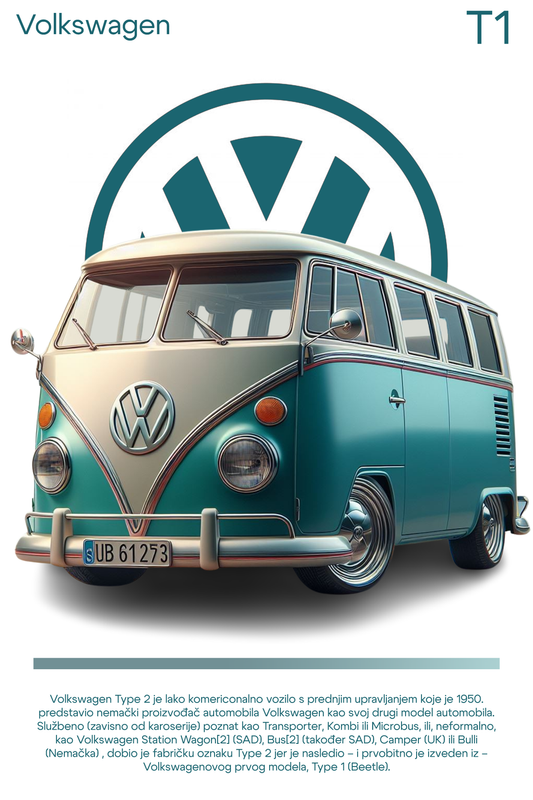 Skica personalizovanog postera Volkswagen T1